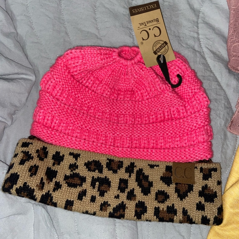 Leopard Hot pink Beanie